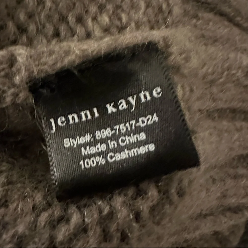 Jenni Kayne Cashmere Jackie Taupe Chunky Turtleneck/Crew Neck Sweater Size L - Picture 4 of 4